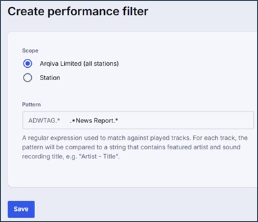 Create performance filter 2